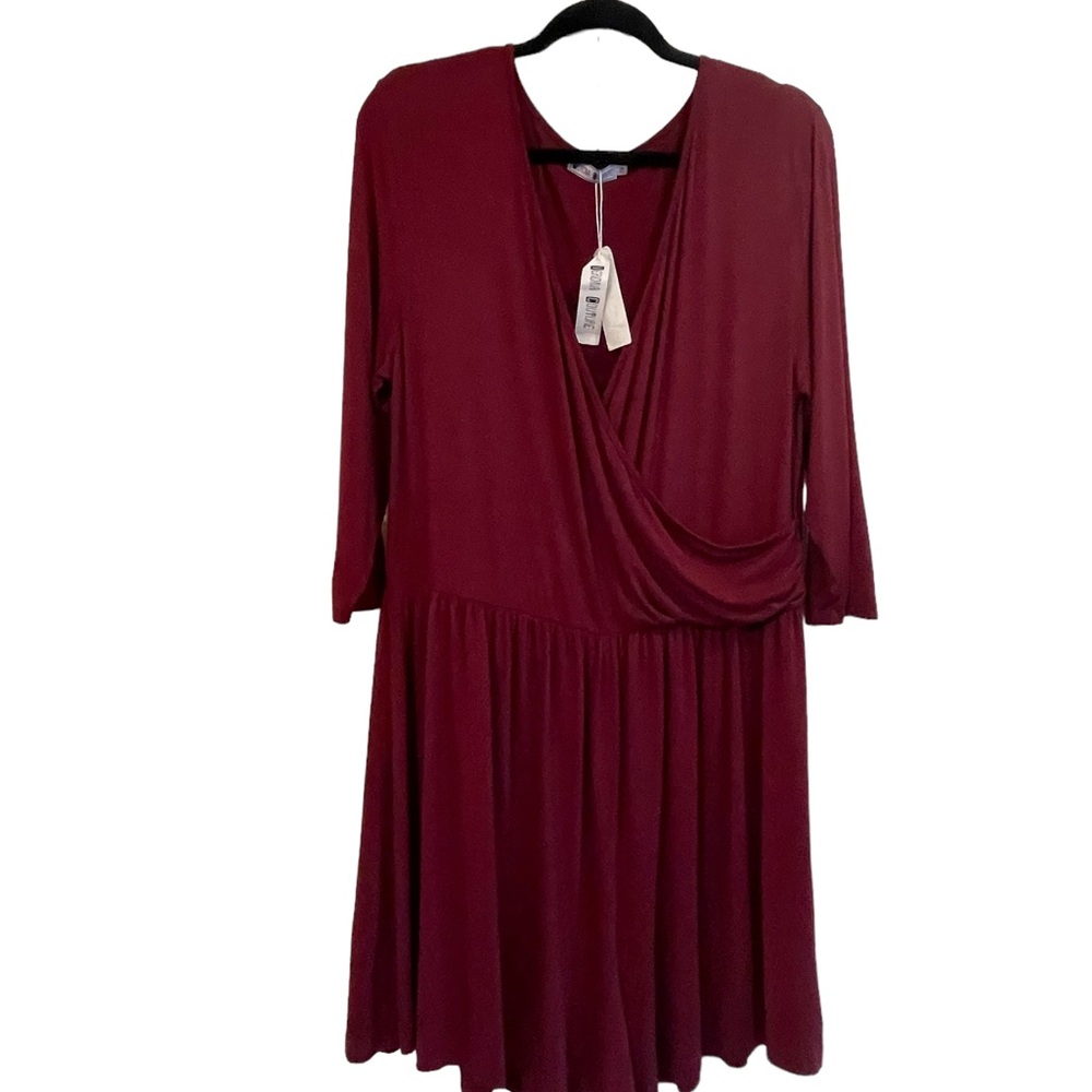 Romper, Elegant Burgundy Faux Wrap